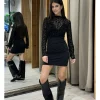 Vestido mini gasa negro