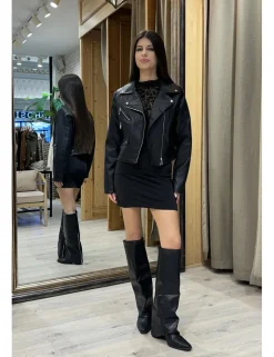 Vestido mini gasa negro