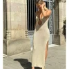 Vestido punto lúrex anilla oro
