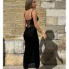 Vestido punto lúrex negro
