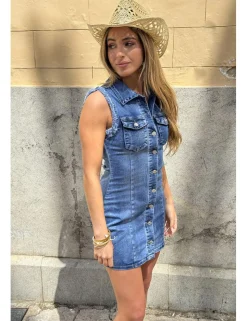 Vestido tejano corto azul denim