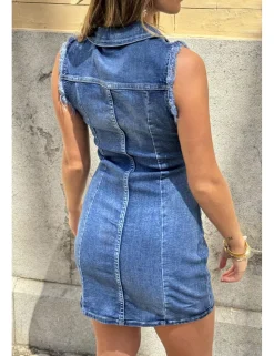 Vestido tejano corto azul denim