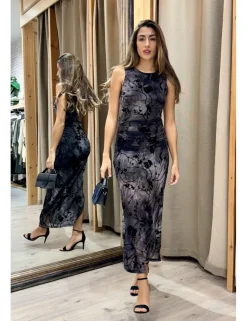 Vestido tie-dye gasa marengo