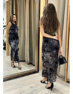 Vestido tie-dye gasa marengo