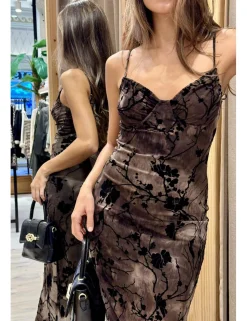 Vestido tie-dye gasa tostado