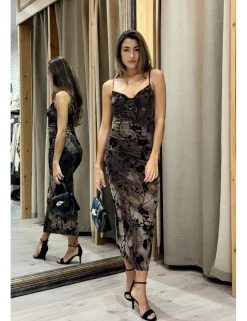 Vestido tie-dye gasa tostado