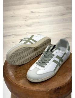 Zapatillas casual bicolor blanco-kaki