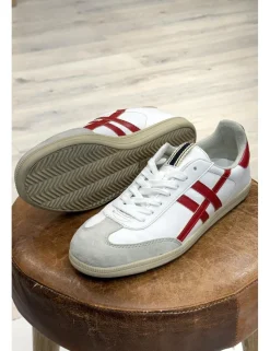 Zapatillas casual bicolor blanco-rojo